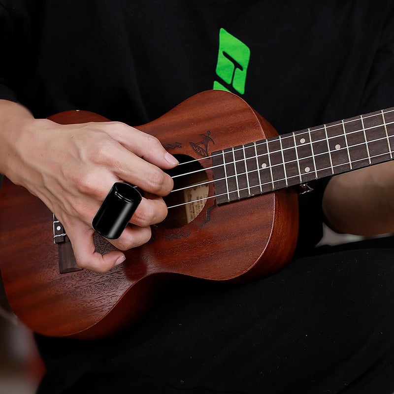 Rigych 4 PCS Foot Tambourine Shaker & Rhythm Finger Shaker with Elastic Strap, Percussion Instrument Set for Ukulele Guitar Drum Mandolin Banjo Playing (Black) - Image 2